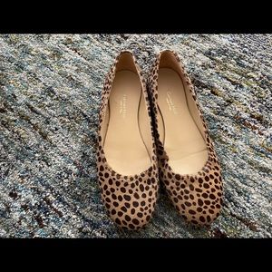 Garnet Hill calf hair leopard print flats size 7.5